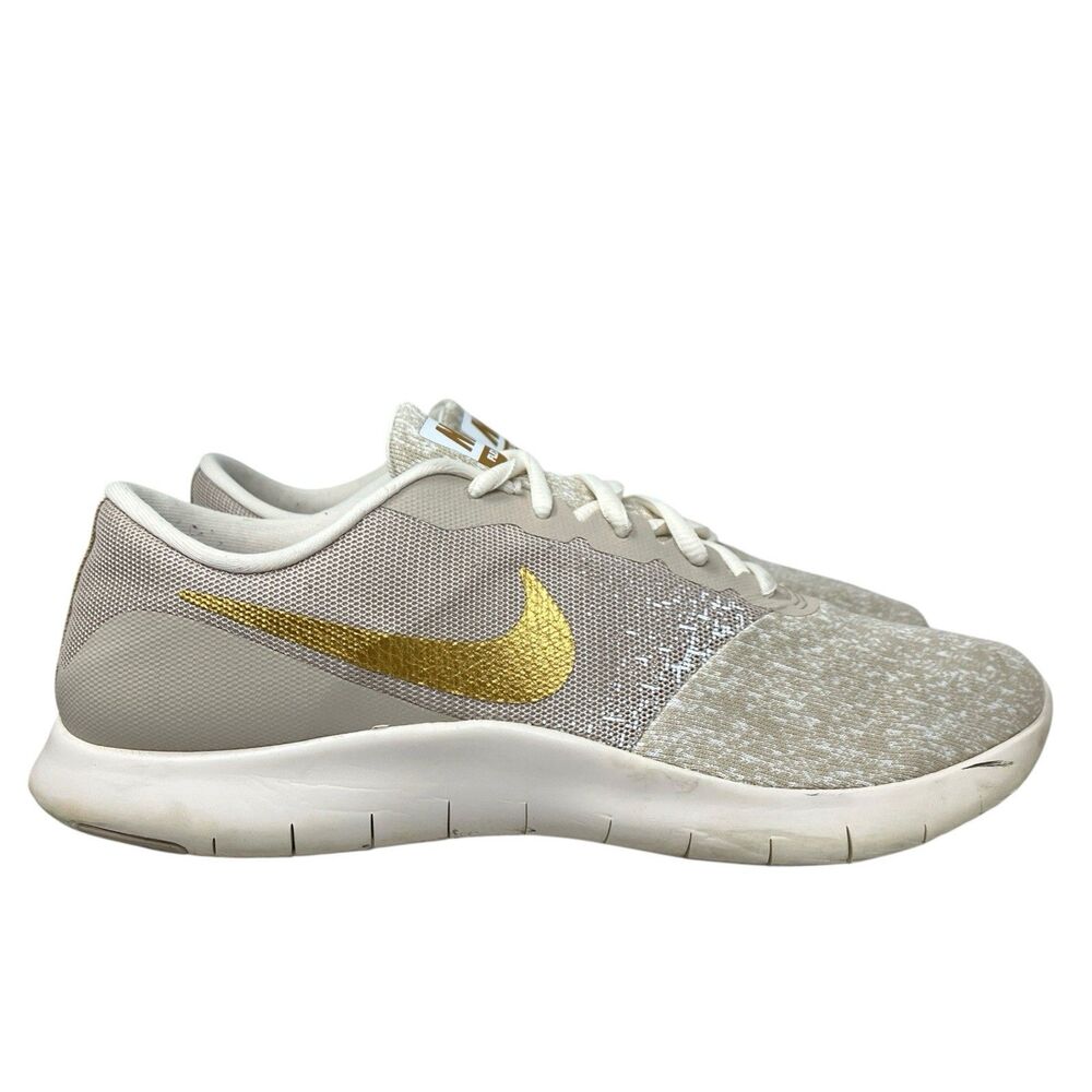 Nike Beige Flex Contact Gold Running Shoes AV8369-200 Womens 11‎